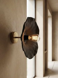 Opviq Lámpara de Pared de Cuerpo Metálico Negro y Dorado Antiguo